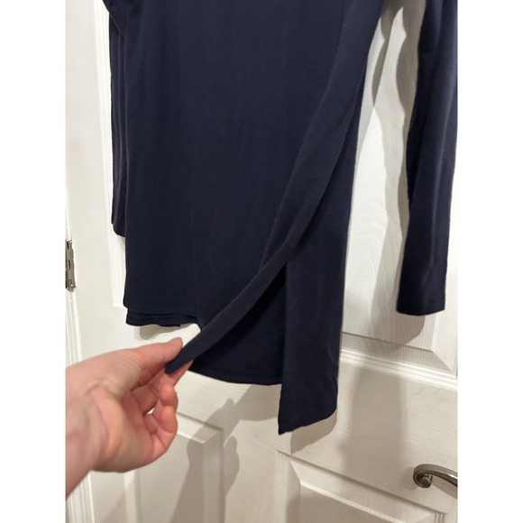 Elieen Fisher Small Navy Blue Long Sleeve Tunic Shirt Top Side Tencel Cozy Soft - Picture 7 of 11